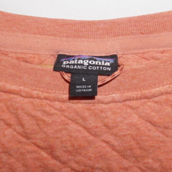 Patagonia Organic Cotton Quilt Crew Sweatshirt Women - Orange - Size L - Picture 5 of 6